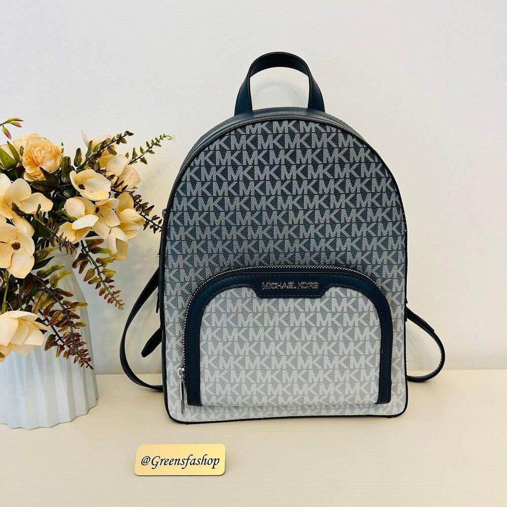 Michael Kors Jaycee Medium Ombré Signature Logo Backpack Navy